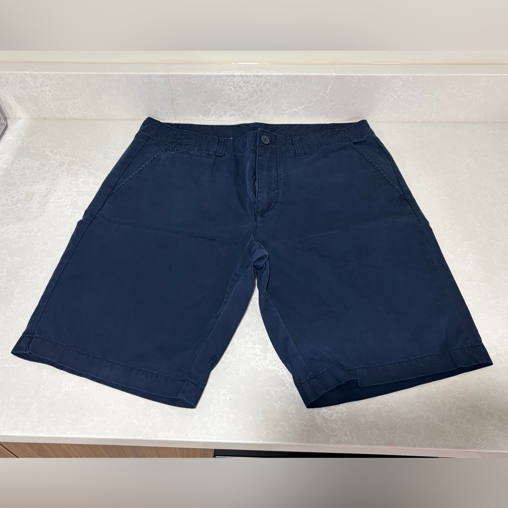 Calvin Klein Dark Blue Flat Front Shorts